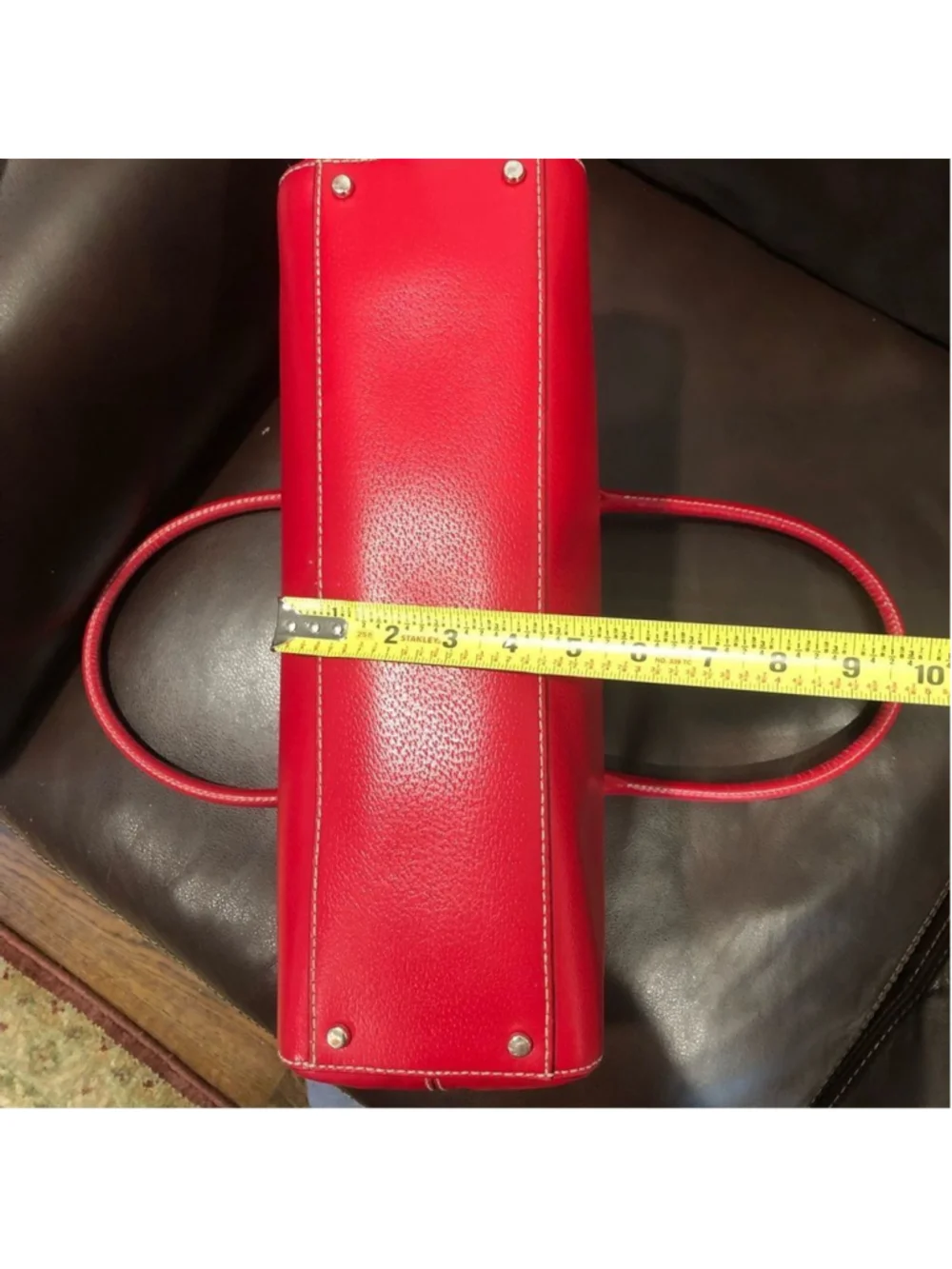 KATE SPADE Large Red Leather Tote Briefcase Shoulder Bag with Three Sections